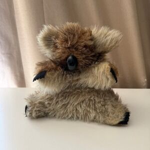 Vintage Furry Folk Koala Hand Puppet 1971 Golden‎ Crown Brown Shaggy Faux Fur